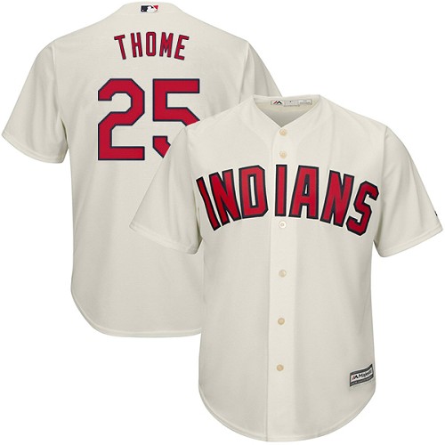 Indians #25 Jim Thome Cream Alternate Stitched Youth MLB Jersey - Click Image to Close